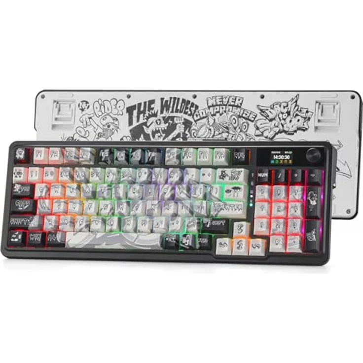 Redragon K719 PRO Gasket RGB Gaming Tastatur, 95 Tasten, TFT Info Display, US ANSI QWERTY, Tri-Mode Verbindung, Geräuschdämpfung, individuelle Anpassung – Bild 1