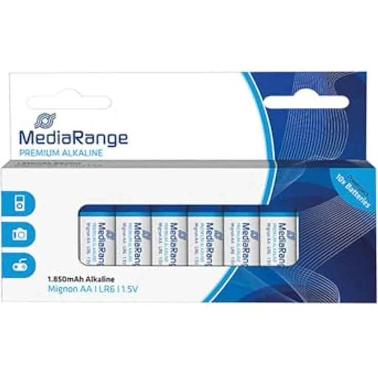 MediaRange Premium Alkaline Batterien Mignon, AA|LR6|1.5V, 10er Pack – Bild 2