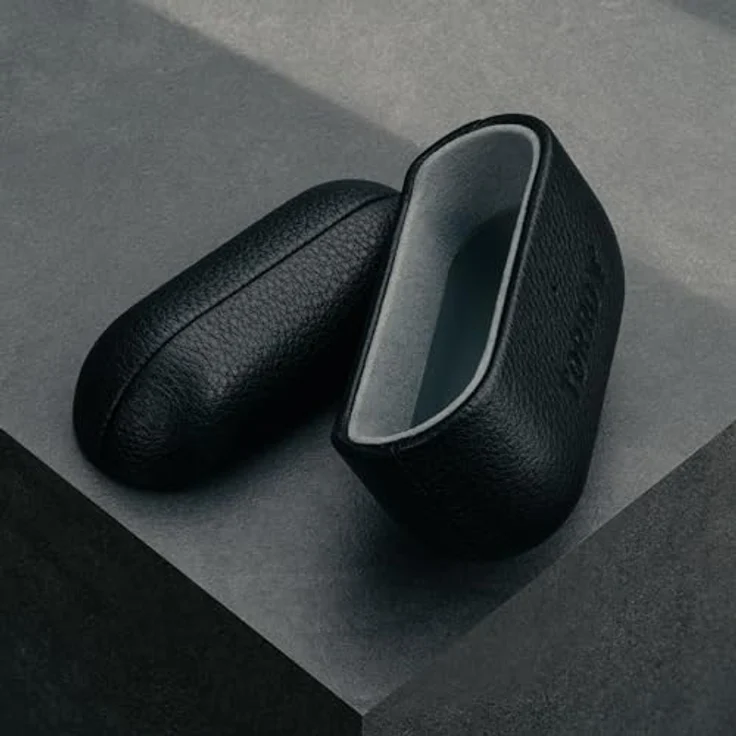 TORRO Lederhülle für AirPods Pro (1. und 2. Generation) – Echtleder Schutzhülle in Schwarz mit kabellosem Laden und Mikrofaser Futter – Bild 5