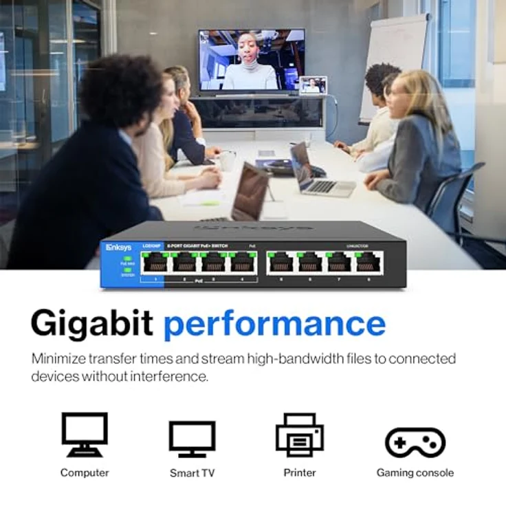 Linksys Administrativer Gigabit-Switch für Profis schwarz 8 Port mit PoE – Bild 3