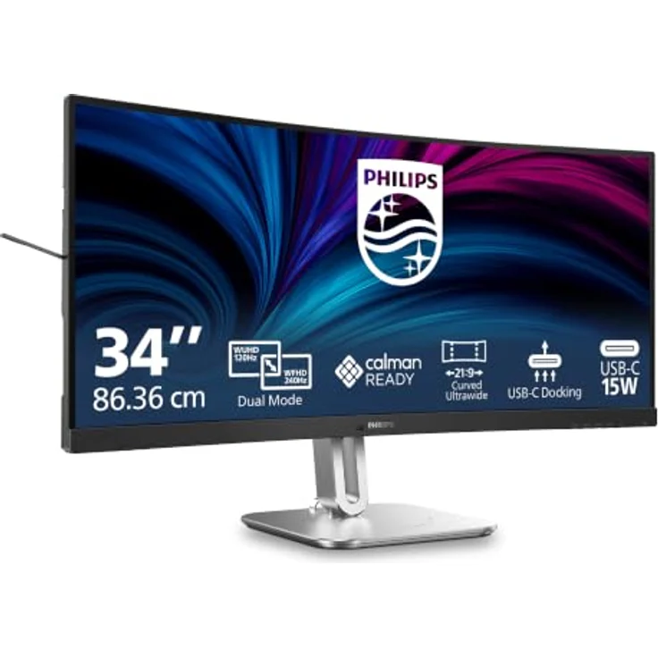 Philips 34B2U5900C (5120 x 2160 Pixel, 34"), Monitor, Grau, Silber – Bild 1