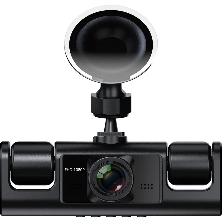KKmoon 360°-Dashcam mit 4 Kanälen, HD Aufzeichnung für vorne, hinten, links und rechts, 4 IR-Lichter, WDR, 24-Stunden-Parkmodus, Loop-Aufzeichnung