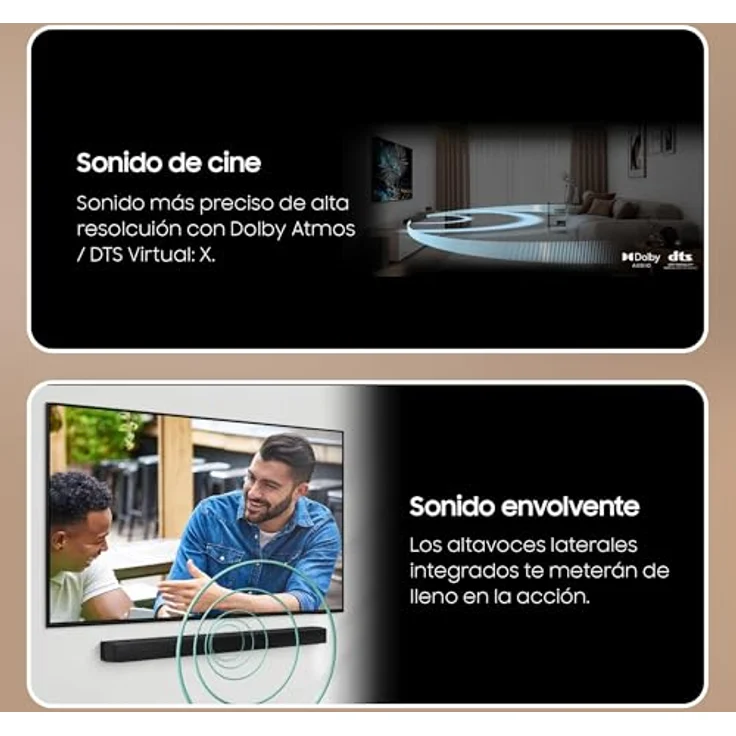 Samsung Barra de sonido HW-B650D/ZF, Soundbar 3.1 mit 200W, integriertem Subwoofer, Dolby Audio und DTS, Schwarz – Bild 2