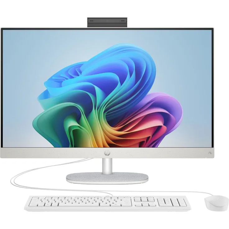 HP 27-ct2473ng All-in-One, 27 Zoll Full HD, AMD Ryzen AI 7 350, 16 GB RAM, 512 GB SSD, Snowflake White, Windows 11 Home