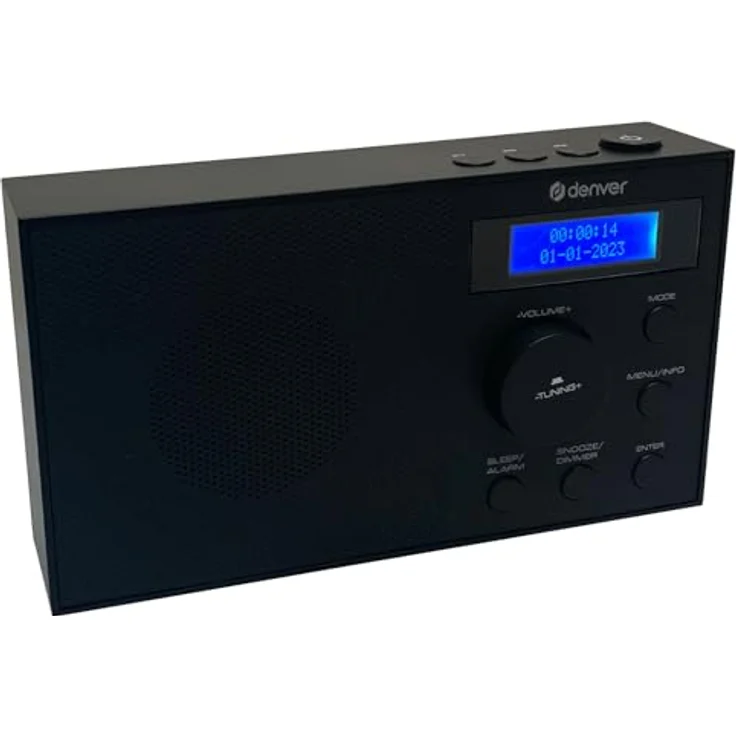 Denver DAB+/UKW-Radio DAB-51B, schwarz mit 40 Senderspeicherplätzen und Dual Alarm