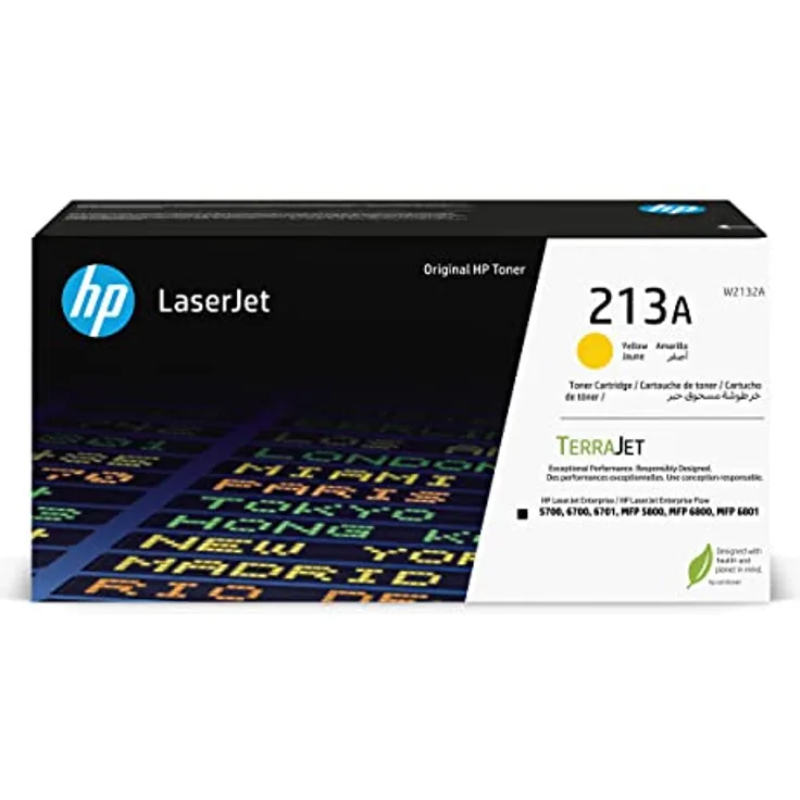 HP 213A Gelb Original Laserjet-Tonerkartusche, geeignet für HP LaserJet Enterprise, bis zu 3.000 Seiten, TerraJet Technologie