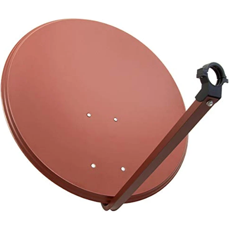 PremiumX SAT Anlage 80cm, Ziegelrote Antenne mit Quad LNB, 50m Kabel und 8x F-Stecker, HD geeignet – Bild 3