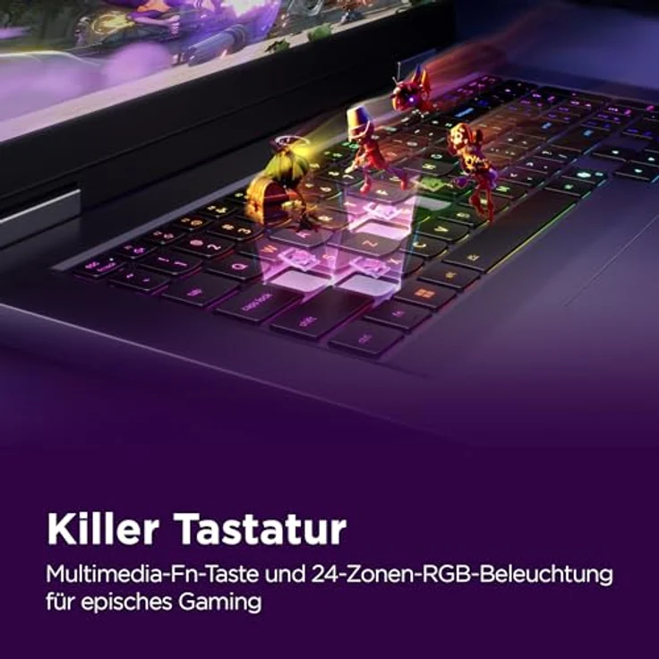 Lenovo LOQ 17IRX10 Gaming AI Laptop, 17.3" FHD 165Hz Display, NVIDIA GeForce RTX 5070, Intel Core i7-14700HX, 16GB RAM, 512GB SSD, Windows 11, QWERTZ, 24-Zonen-RGB-Tastatur, Grau, 3 Monate GamePass – Bild 5