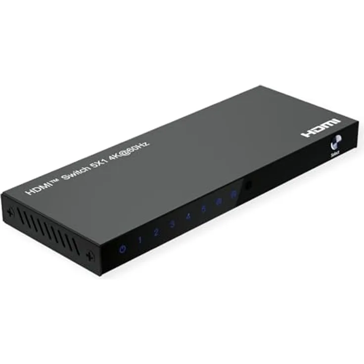 ROLINE 4K HDMI Switch 5-Fach, mit Fernbedienung, 4K2K Unterstützung, schwarzes Gehäuse