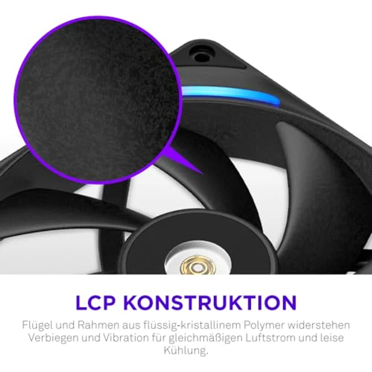 NZXT F140X Performance-Lüfter, 140mm PWM RGB Gehäuselüfter mit maximaler Luftförderung, LCP-Rahmen, magnetischem Fluid-Dynamic-Lager, 30mm Dicke, schwarz – Bild 3