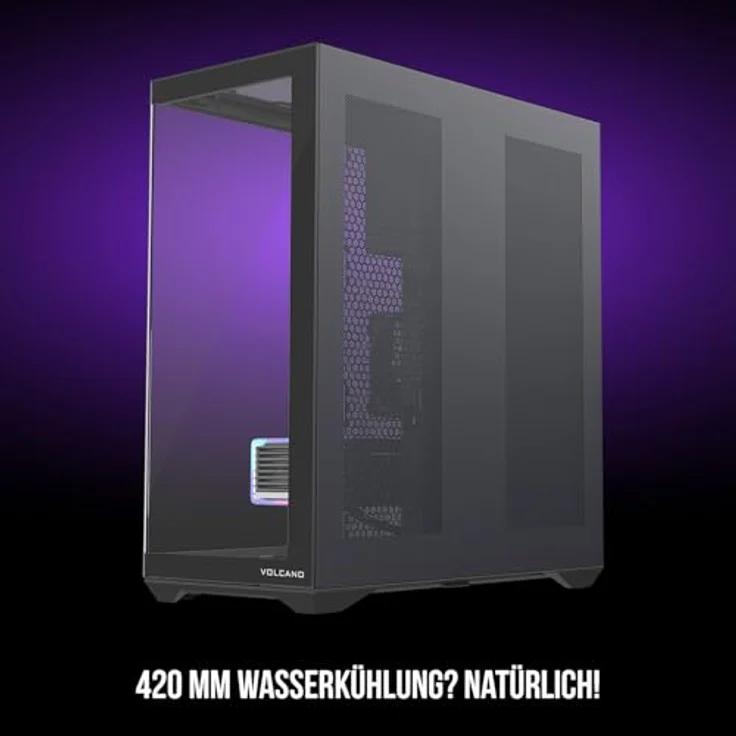 Modecom Volcano Space XL Full Tower NF, PC Gaming Gehäuse ATX, Schwarz, modularer Aufbau, Platz für 400mm GPU, modernes Dual-Chamber Design, gehärtete Glas-Optik, ohne Lüfter – Bild 5
