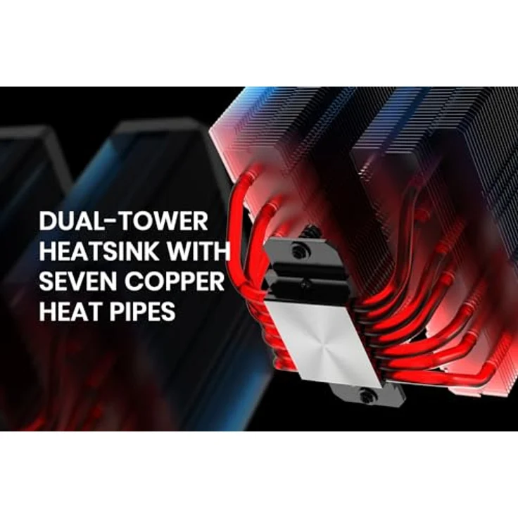 ID-Cooling FROZN A720 BLACK, CPU Luftkühler mit max. 33 dBA, kompatibel mit LGA 2011/1200/1150/2066, schwarzes Design – Bild 2