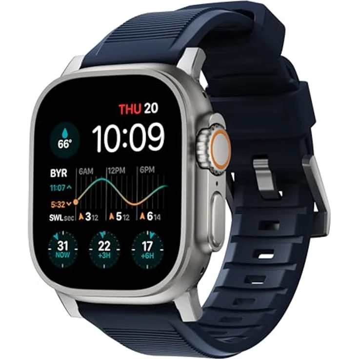 Nomad Rugged Strap Atlantic Blue Uhrenarmband mit rostfreiem Stahl, wasserresistent, in Blau – Bild 1