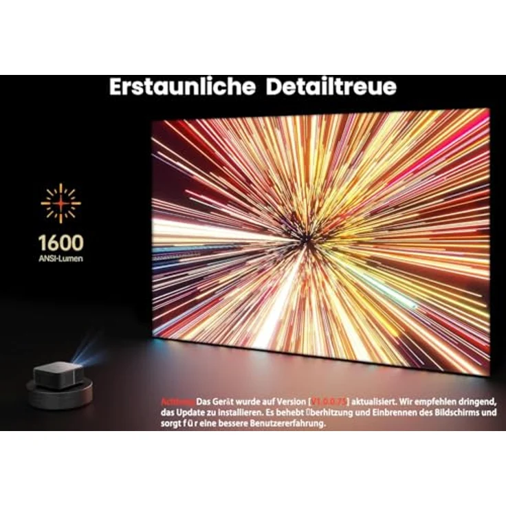 Yaber PROJECTOR Yaber K3 Smart Beamer mit 1600 ANSI & Google TV & Sound by JBL, WiFi 6, Bluetooth (Silbergrau) – Bild 2