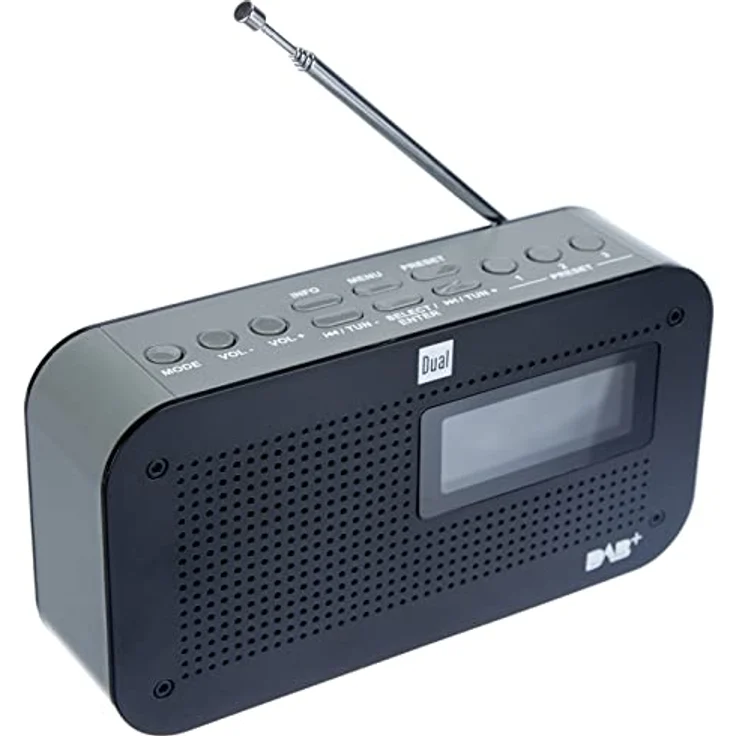 Dual DAB 71 Portables Digitalradio (UKW-DAB+ Tuner, Senderspeicherfunktion, LC-Display, Netz- oder Batteriebetrieb) Schwarz – Bild 2