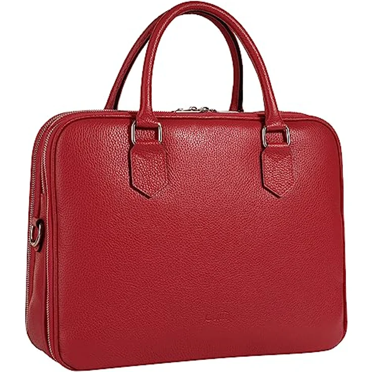 Cluty Aktentasche, echt Leder, Made in Italy, Höhe 28 cm x Breite 35 cm x Tiefe 13 cm, schwarz – Bild 2