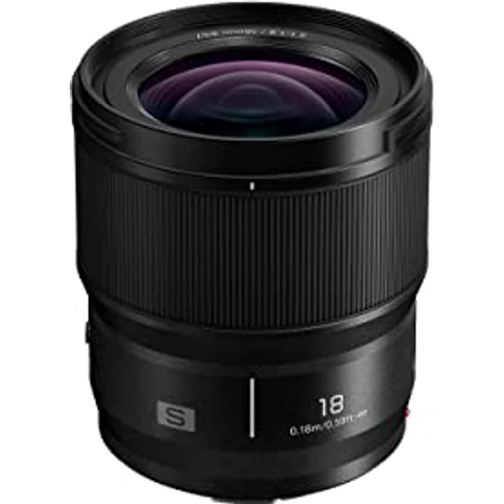 Panasonic Lumix S-S18E - lichtstarkes 18mm/F1.8 Weitwinkelobjektiv,kompakt und leicht,Staub-/Spritwasserschutz,Kälteresistent,für Foto Video, Schwarz - Preisvergleich – Bild 1