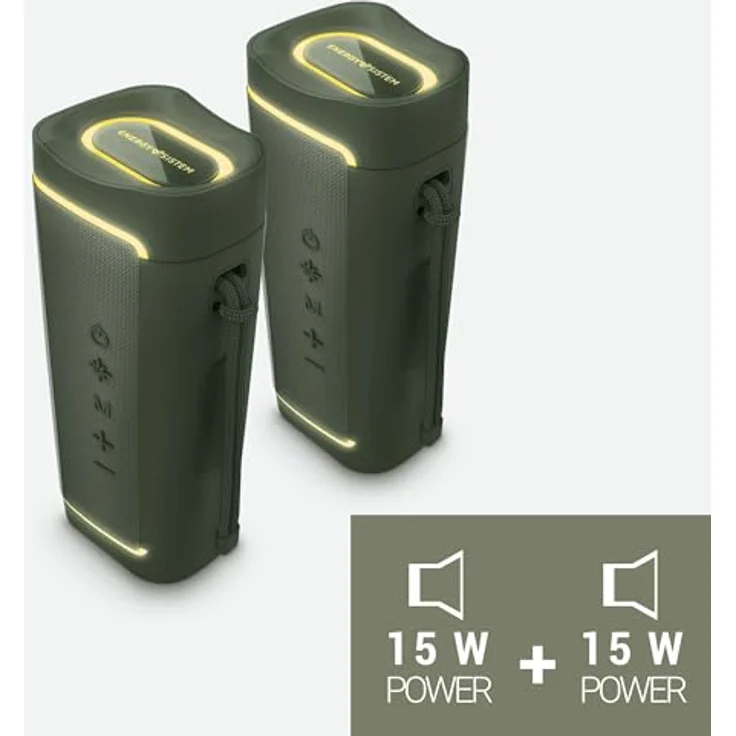 Energy Sistem Yume Eco Bluetooth-Lautsprecher (100% recycelter Kunststoff, 15 W, IPX6, TWS, MP3, Micro SD), Grün – Bild 5
