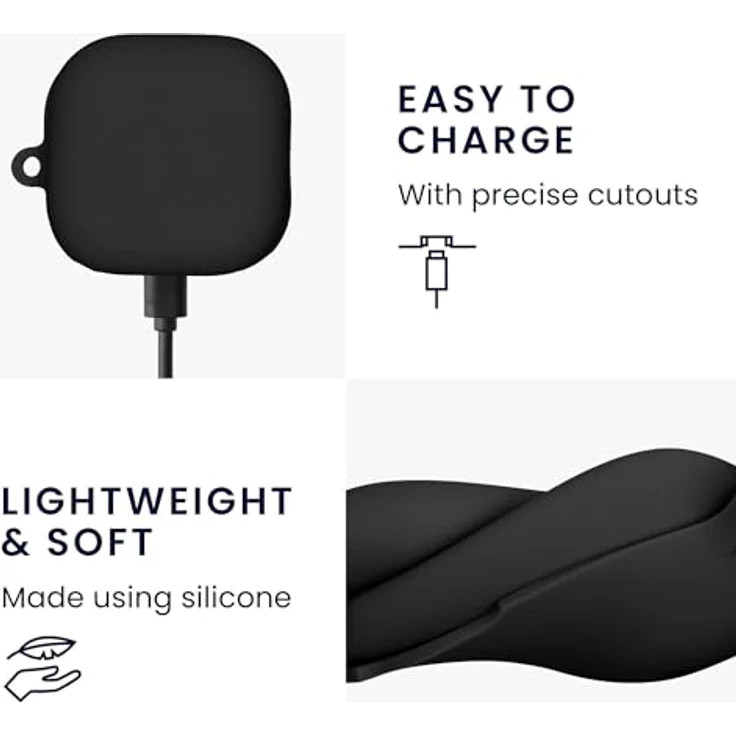 kwmobile Kopfhörer-Schutzhülle für Samsung Galaxy Buds 4 / Buds 4 Pro, TPU Silikon Case mit Karabiner, stoßfest und kratzsicher – Bild 4