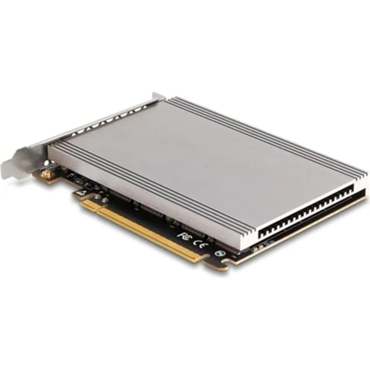 DeLOCK Schnittstellenkarte PCI Express x16 auf 4x intern NVMe M.2 Key mit Kühlkörper und LED-Anzeige, schwarz – Bild 3