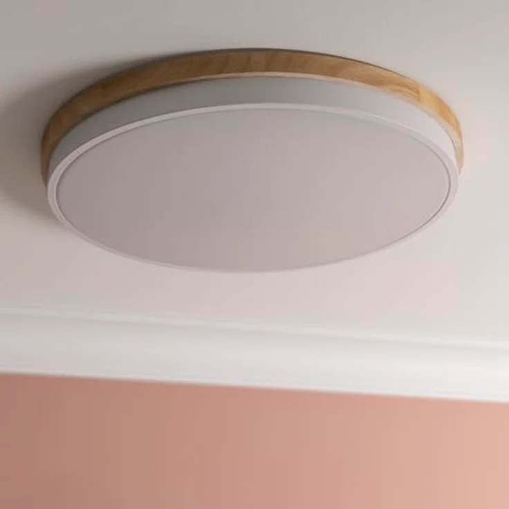 Brilliant LED Deckenleuchte, Ø52cm, 36W, 4500 Lumen, dimmbar, CCT Steuerung, echtes Holz, Fernbedienung, warmweiß bis kaltweiß, energiesparend – Bild 2