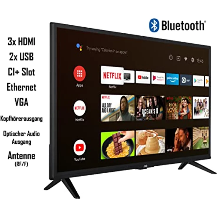 JVC LT-32VAH3255 32 Zoll Fernseher/Android TV (HD Ready, HDR, Triple-Tuner, Smart TV, Bluetooth) [2023] – Bild 2