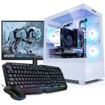 kiebel.de PC Set Gaming Invader XS V, 27 Zoll WQHD Bildschirm, AMD Ryzen 7 5700X, 32GB DDR4, NVIDIA RTX 4060 8GB, 1TB SSD, WLAN, Windows 11, Komplettsystem