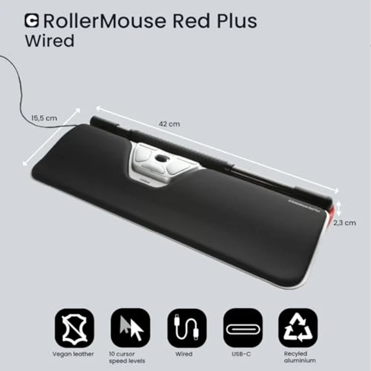 Contour RollerMouse Red Plus, Wired - ergonomische Maus - kabelgebunden- USB-C – Bild 3