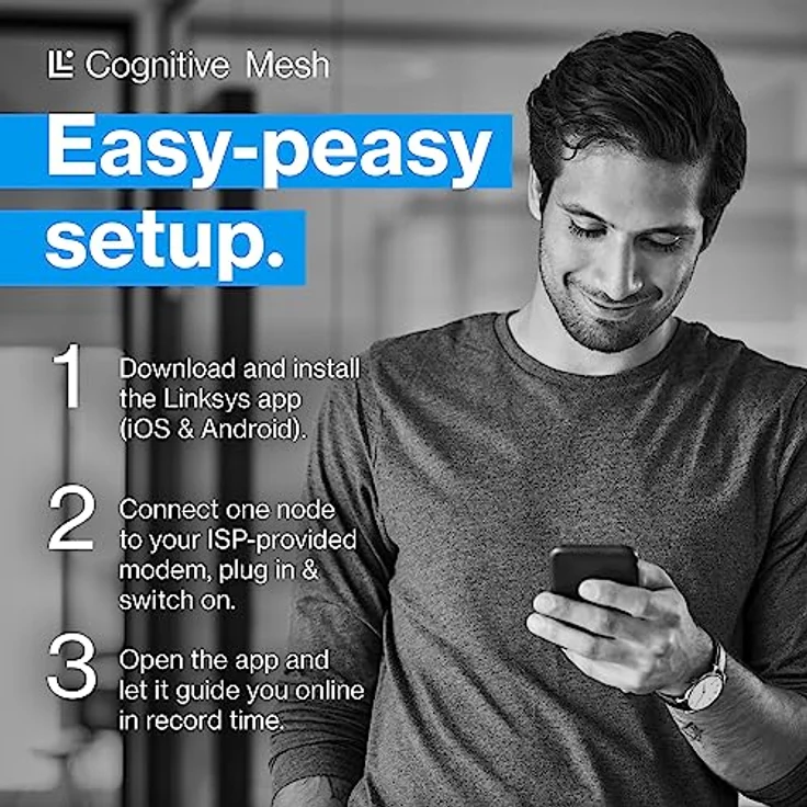 Linksys MX6202 Tri-Band Mesh WiFi Router, Cognitive Mesh-Technologie, WiFi 6E, 5,4 Gbit/s, 2 Velop Pro 6E-Knoten, sichere Netzwerk-Privatsphäre – Bild 4