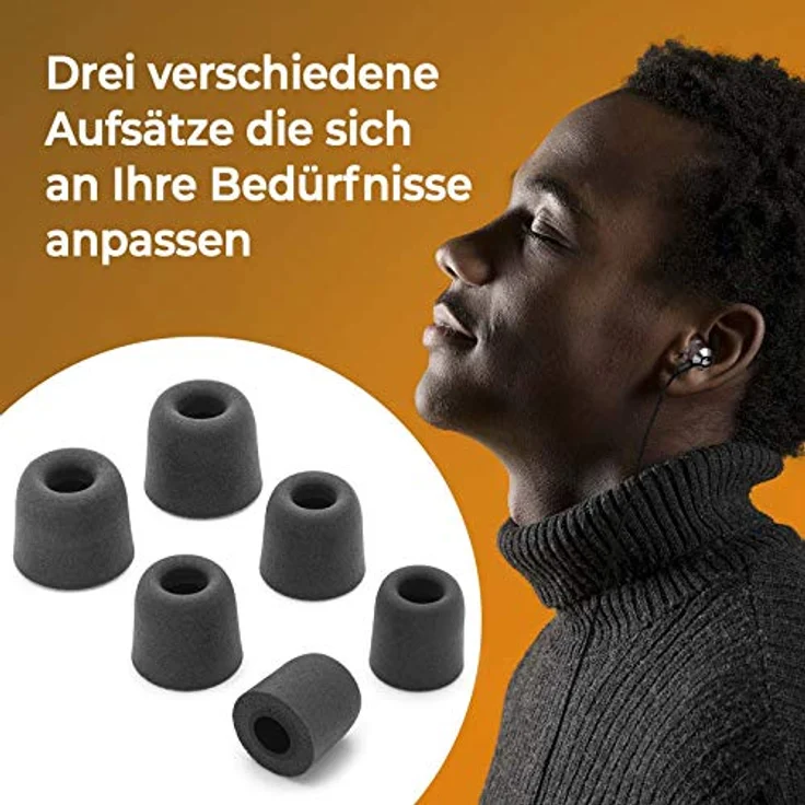 Mobilefox In-Ear Kopfhörer Headset Magnet Sport Design Memory Foam Ohrhörer Mikrofon Anthrazit, Aluminium, 3,5mm Klinkenanschluss – Bild 6