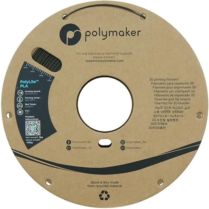 Polymaker PolyLite PLA, 3D Filament mit Jam-Free Technologie, hochmolekular, temperaturbeständig bis 140°C – Bild 4