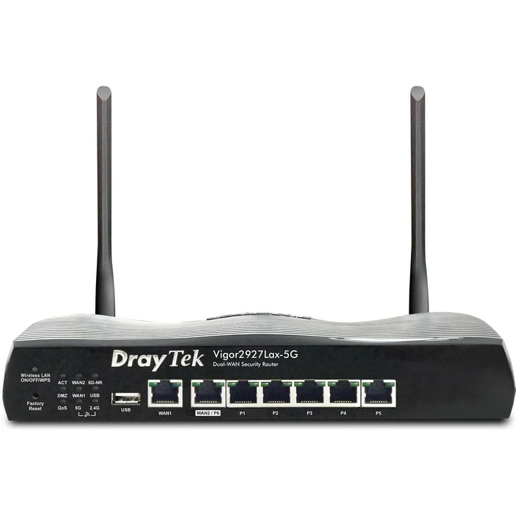 Draytek Vigor 2927Lax-5G, 5G Router mit Dual-WAN, WiFi 6, bis zu 50 VPN-Tunneln, SIM-frei