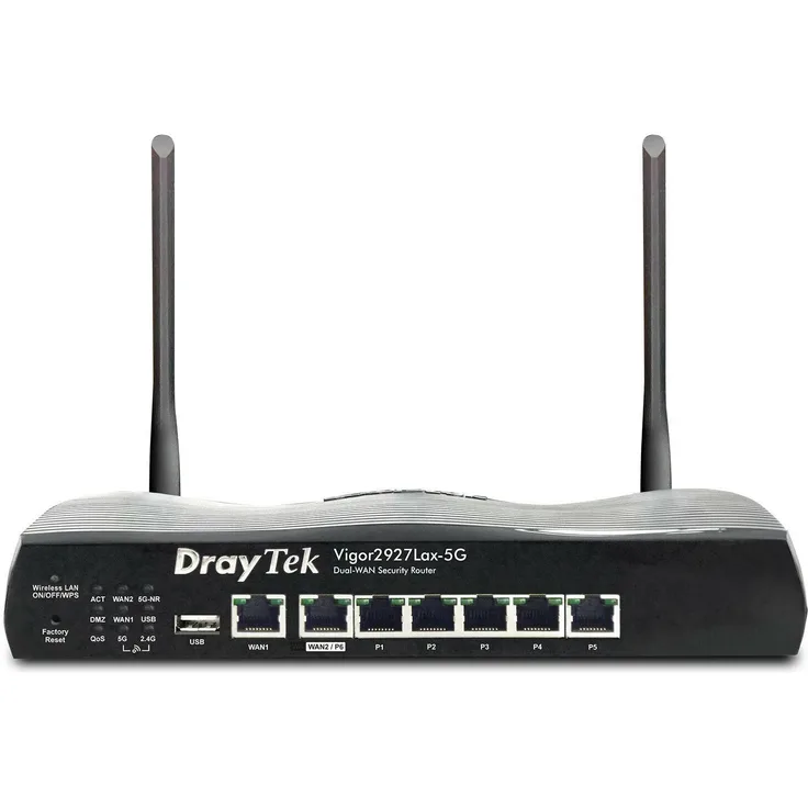 Draytek Vigor 2927Lax-5G, 5G Router mit Dual-WAN, WiFi 6, bis zu 50 VPN-Tunneln, SIM-frei