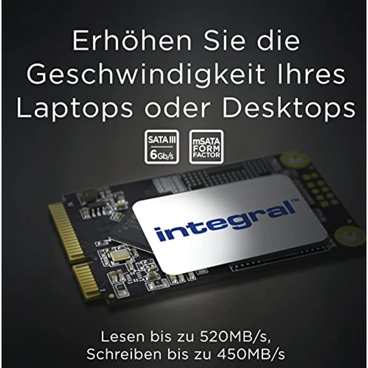 Integral 1TB mSATA Interne SSD für PC und Laptop, bis zu 520MB/s Lesen 450MB/s Schreiben – Bild 3