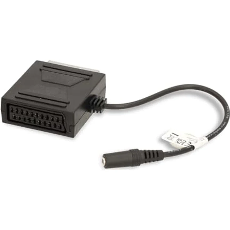 Nedis SCART-Kabel, SCART Stecker auf SCART Buchse / 3.5 mm Buchse, vernickelt, 480p, 0.20 m, rund, PVC, schwarz – Bild 3