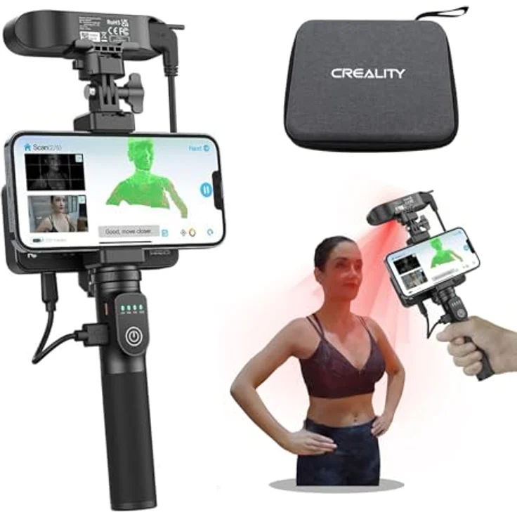 Creality CR-Scan Ferret Pro 3D Scanner, tragbarer 3D Scanner für 3D Drucker, 3D Druck modellierung, 0,1 mm Genauigkeit, 24 Bit Vollfarbscan, Anti-Shake, Wifi 6, für Android IOS Phone PC Mac Win – Bild 1