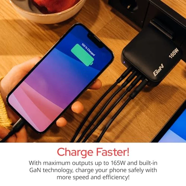 Verbatim 32216 Usb-c-ladegerät One Size mit 4-in-1 Aufladen und fortschrittlicher GaN-Technologie – Bild 2