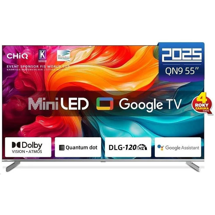 CHiQ M55QN9V, 55 Zoll QLED Smart-TV mit 4K Ultra-HD, WLAN, Grau
