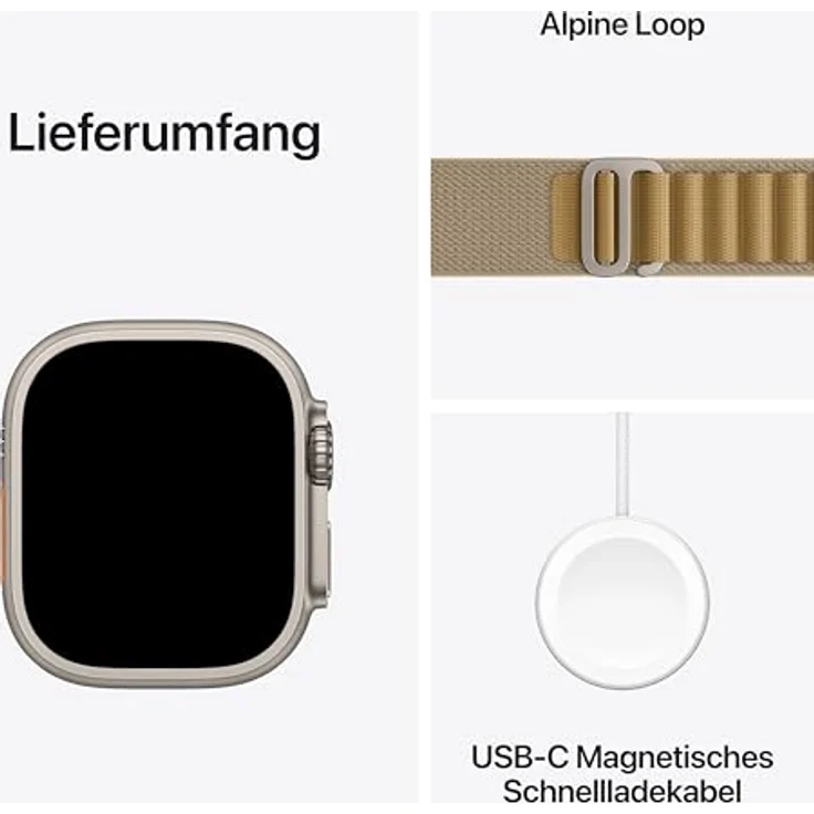 Apple Watch Ultra 2 GPS + Cellular, 49 mm Titangehäuse, Alpine Loop Mandel, L – Bild 6