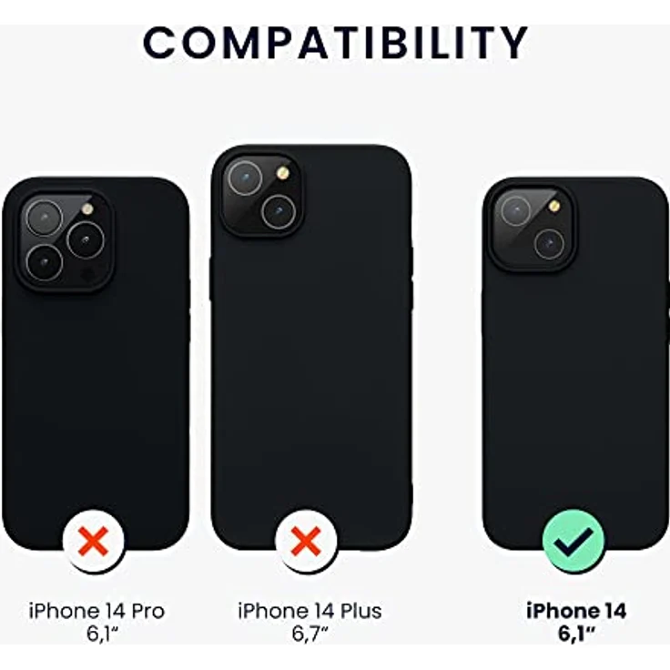 kwmobile Handyhülle für iPhone 14, Silikon Case in Heidelbeerblau, kabelloses Laden, Anti-Rutsch, stoßfest – Bild 2