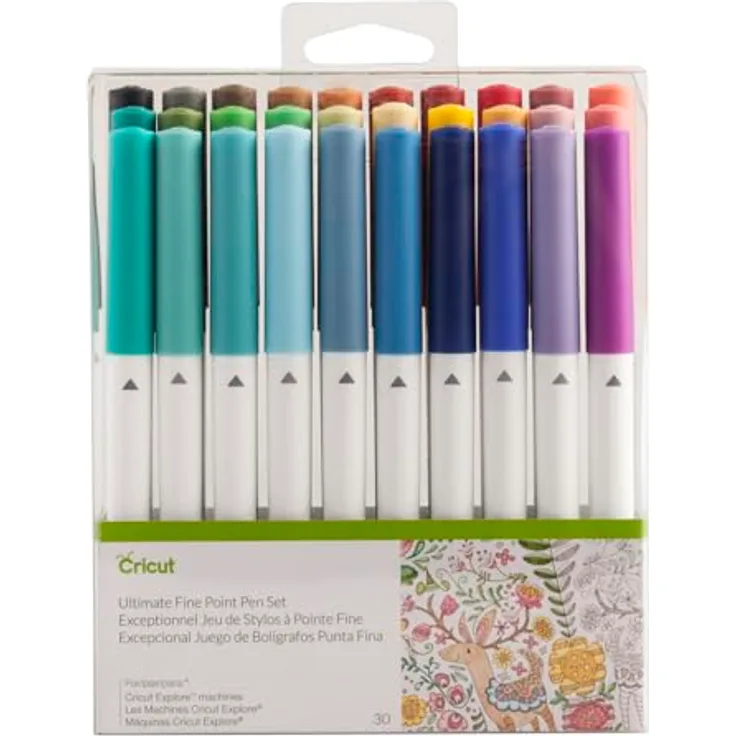 Cricut Ultimate Fine Point Stiftset, 30 verschiedene Farben für Cricut Explore- und Maker-Maschinen, ideal zum Zeichnen und Schreiben