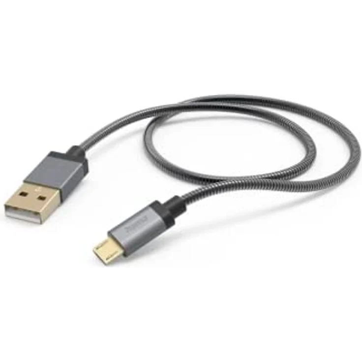 Hama Micro-USB Metall Kabel (Aluminiumstecker, Knickschutz, elegante Metallummantelung, 1,5 m) anthrazit – Bild 2
