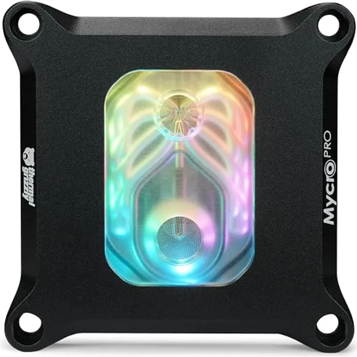 Thermal Grizzly Mycro Pro RGB, High Performance Wasserkühlungsblock G1/4 für Intel LGA1851/1700, vernickelte Kupfer-Coldplate mit 70 Mikrofinnen, integrierter Feinfilter und 5V 3-Pin ARGB-Beleuchtung, schwarz