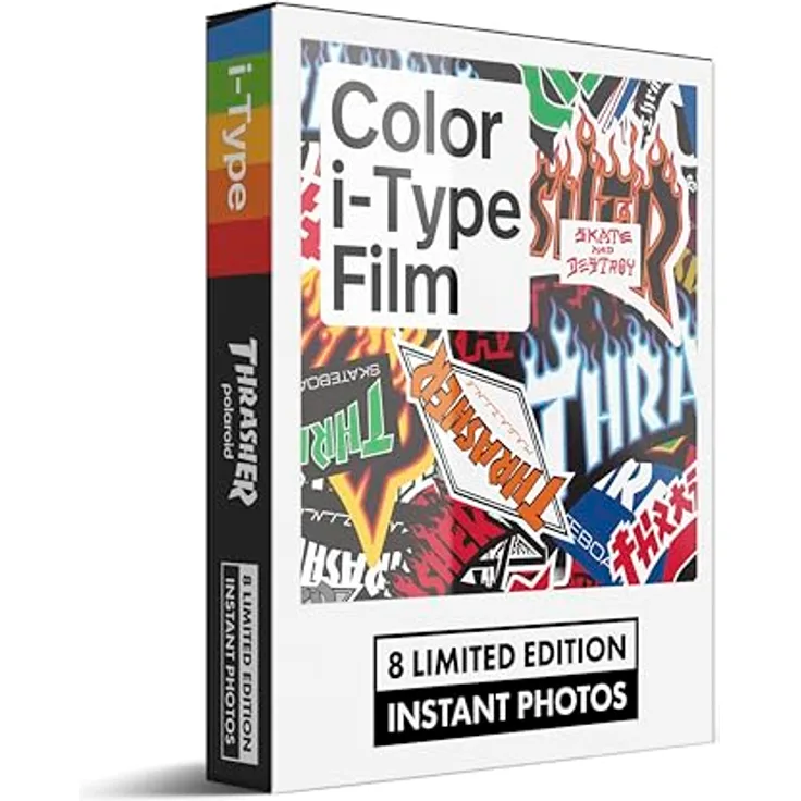 POLAROID i-Type Farbfilm Thrasher Edition, Sofortbildfilm glänzend, 8 Bilder mit einzigartigem Artwork