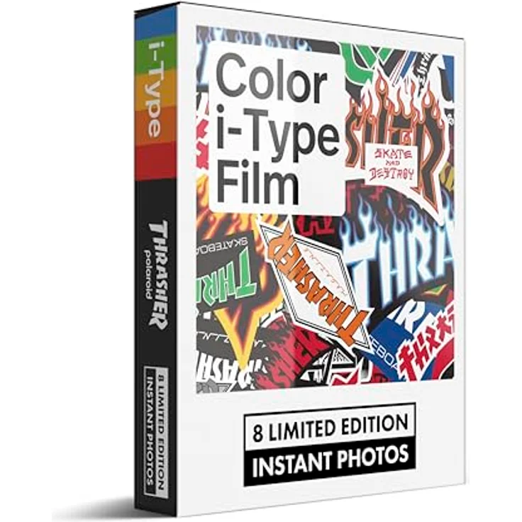 POLAROID i-Type Farbfilm Thrasher Edition, Sofortbildfilm glänzend, 8 Bilder mit einzigartigem Artwork – Bild 1