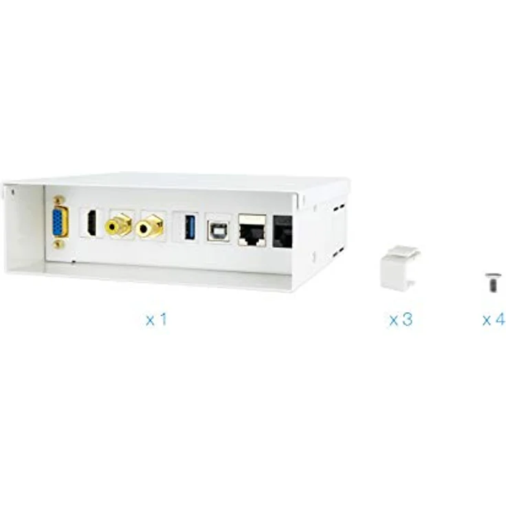 Nanocable 10.35.0003, Multimedia-Wandanschlussdose RJ-45 in Weiss mit HDMI, VGA, USB und Audioanschlüssen, zwei RJ45-Netzwerkanschlüssen – Bild 9