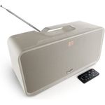 Teufel BOOMSTER (3. Gen.) Robuster Bluetooth Lautsprecher mit 2.1-Stereo-System Soundsystem DAB+ und FM-RDS-Radiotuner Schutz vor Strahlwasser nach IPX5-Norm Weiß