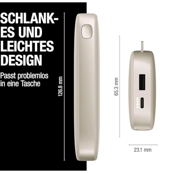 Fresh 'n Rebel Powerbank 12000mAh - USB-C mit Fast Charge 20W und 6 Sicherheitsmerkmalen - Tragbarer externer Akku für iPhone und Android in Silky Sand – Bild 5