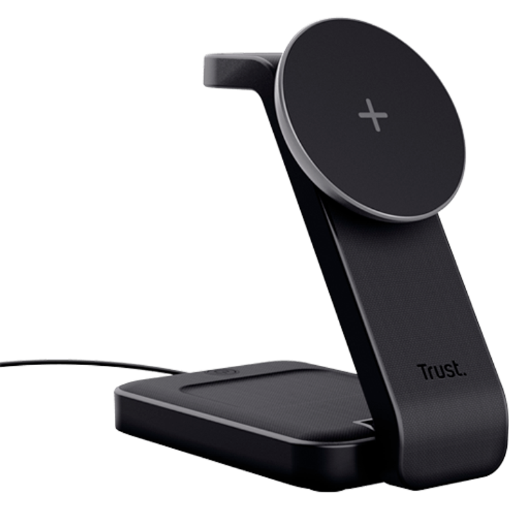 Trust Viro 3-In-1 Kabelloses Ladegerät, 15W, Schwarz