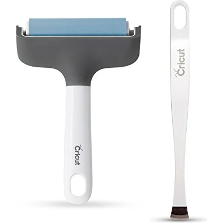 Cricut 2003923 Applicator & Remover Werkzeug-Set, 2-teilig, mit Gummirolle und breiter Pinzette, Blau/Grau/Weiß – Bild 2